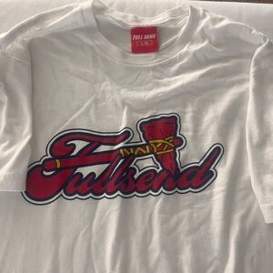 White and Red Graphic Short Sleeve Tees